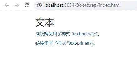 吴裕雄 Bootstrap 前端框架开发——Bootstrap 辅助类：textprimary 类的文本样式