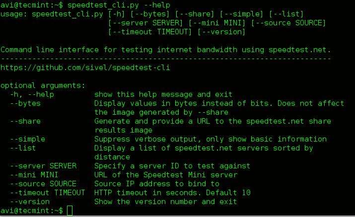 SpeedCli Help