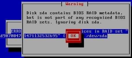 CentOS 6.4出现Disk sda contains BIOS RAID metadata解决方法 jajavaja的专栏 - 文章图片