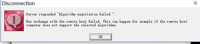 server responded algorithm negotiation failed”