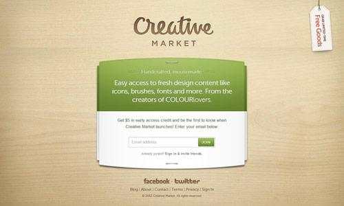 Creative Market in 35 Fantastic Examples of Coming Soon Page Design