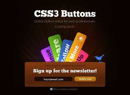 CSS3 Buttons in 35 Fantastic Examples of Coming Soon Page Design