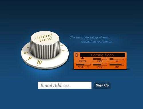 Dialed Tone in 35 Fantastic Examples of Coming Soon Page Design
