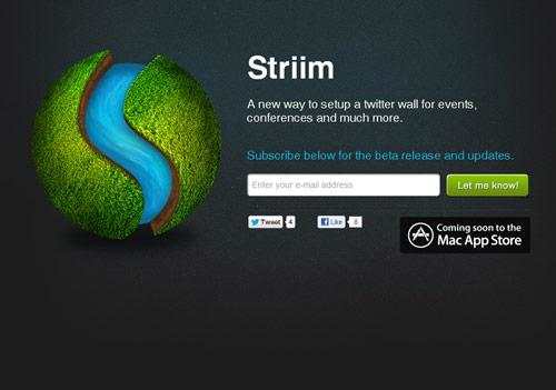 Striim in 35 Fantastic Examples of Coming Soon Page Design