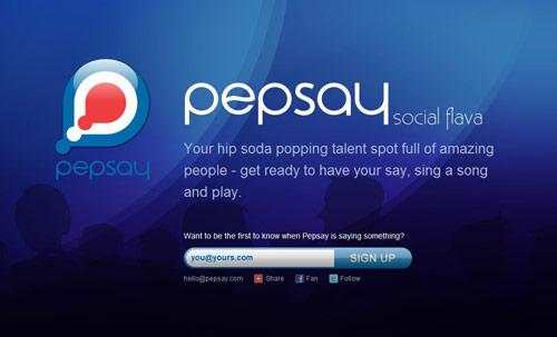 Pepsay in 35 Fantastic Examples of Coming Soon Page Design