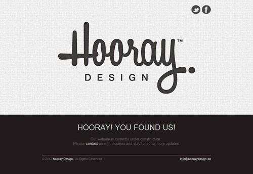 Hooray Design in 35 Fantastic Examples of Coming Soon Page Design