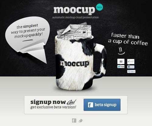 Moocup in 35 Fantastic Examples of Coming Soon Page Design