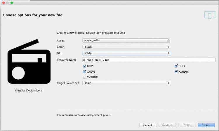 Android Studio/Eclipse ADT模板用在项目引入material design图标资源